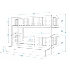 Divstāvīgā gulta KUBUS 90x200